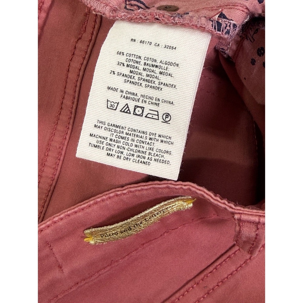 Pilcro Anthropologie Chino Pants Womens 28 Pink Stet Suede Skinny Ankle Mid Rise - Picture 8 of 9